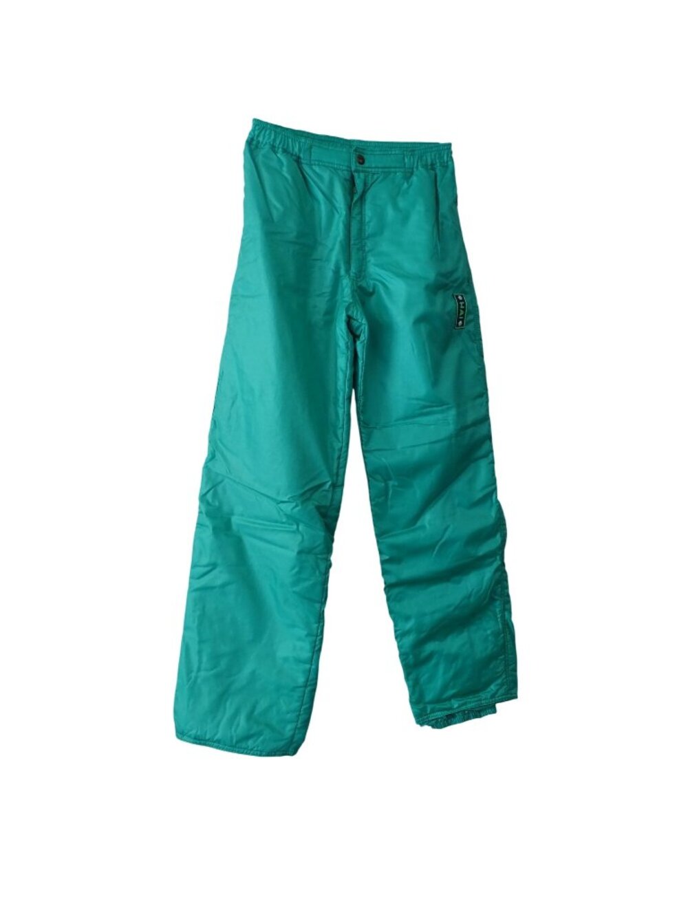 Vtg Hai Green Ski Snow Pants Women Size XS 25 Waist Elastic Waist Retro Sporty